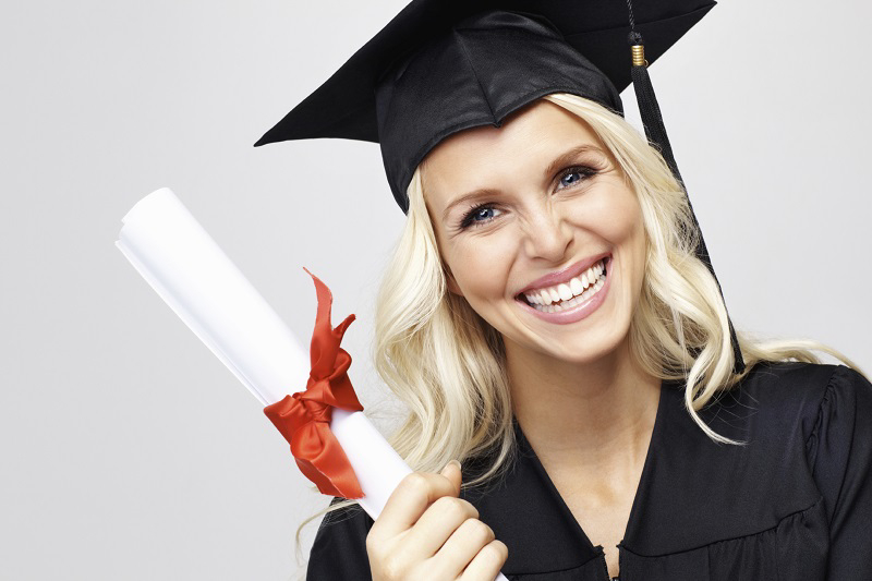 Happy Student woman graduatedd from MBA